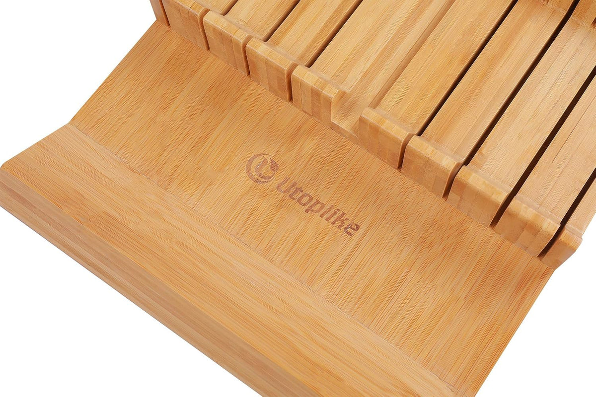 Utoplike - Bloque de cuchillos para cajones de bambú, organizador g...