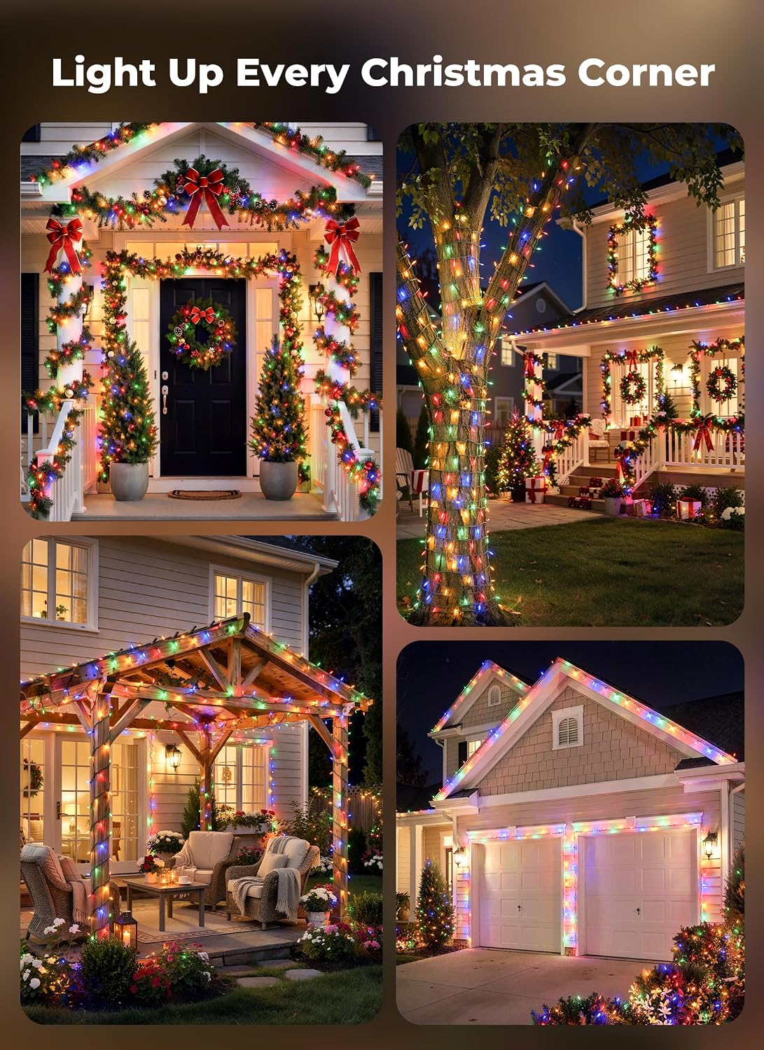 Brightown Luces de árbol de Navidad, 108 pies, 300 LED, luces de Na...