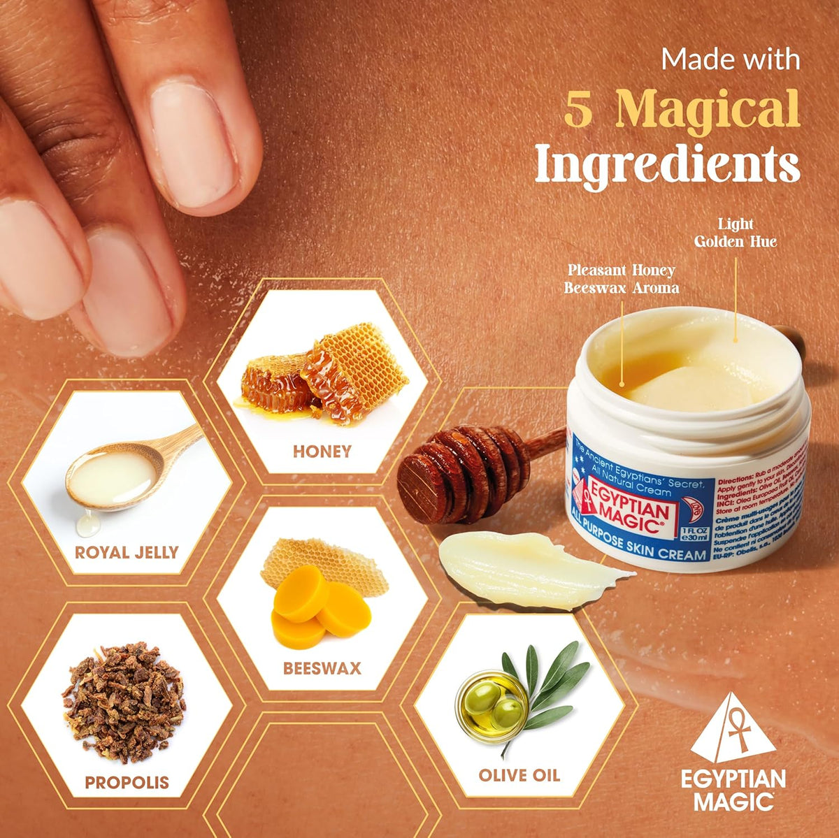 Magia egipcia - Crema hidratante multiusos para rostro, cuerpo y pi...