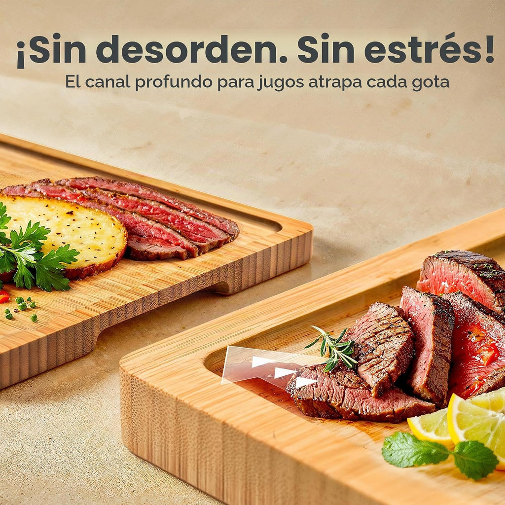 SMIRLY Tablas de Cortar de Madera para Preparación de Comidas y Ser...
