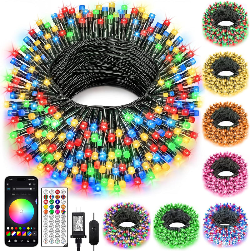 Ollny Luces de Navidad inteligentes, 131 pies 400 LED RGBW que camb...