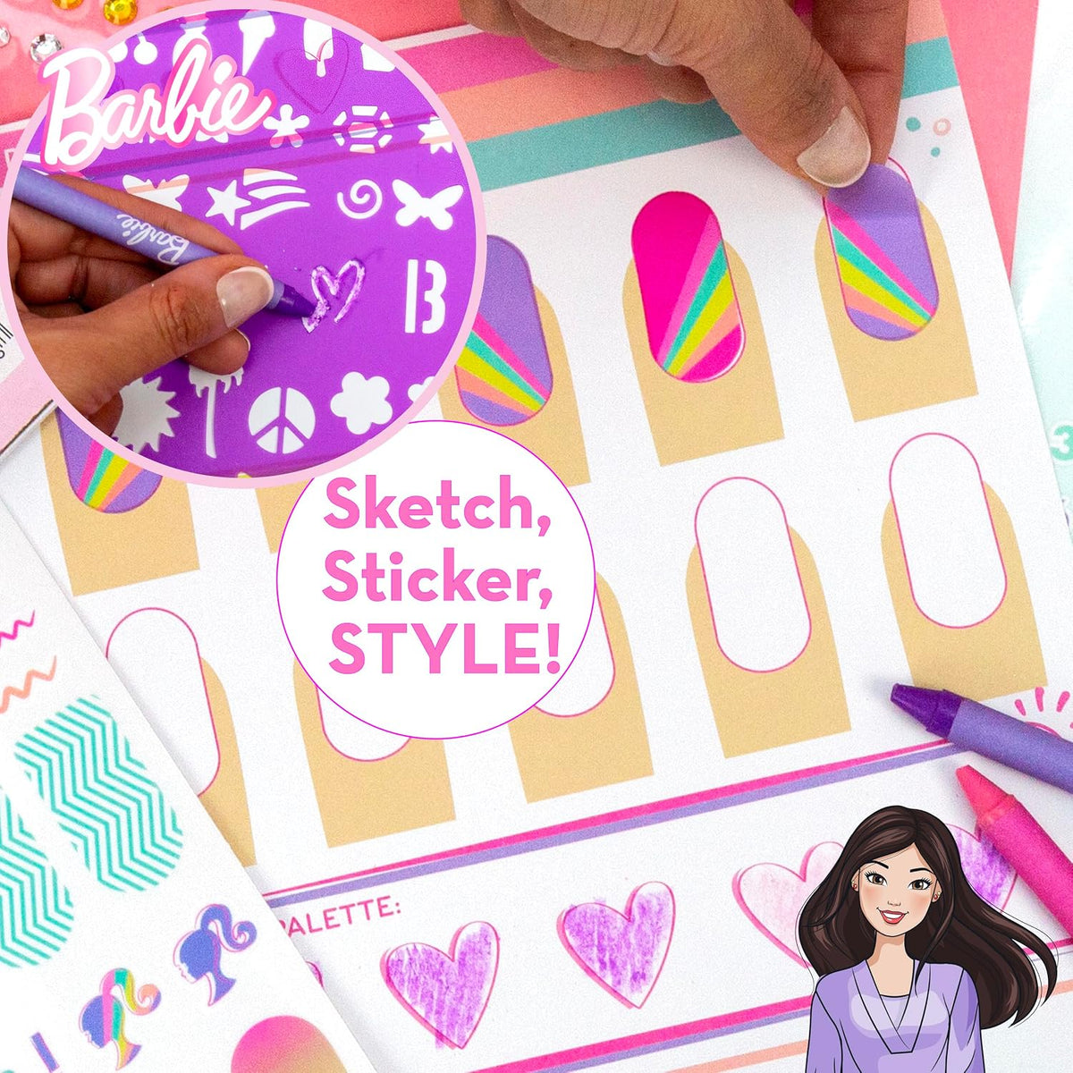 Revista de Arte de Uñas de Barbie, Revista de 28 Páginas con Planti...
