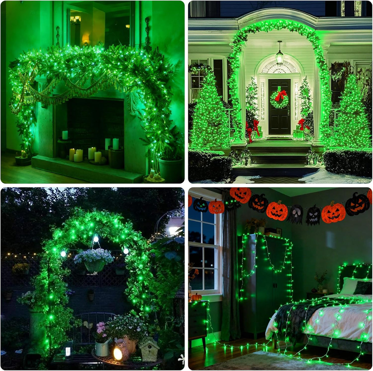 VTECHOLOGY Cadena de luces de 66 pies con 200 LED para árbol de Nav...