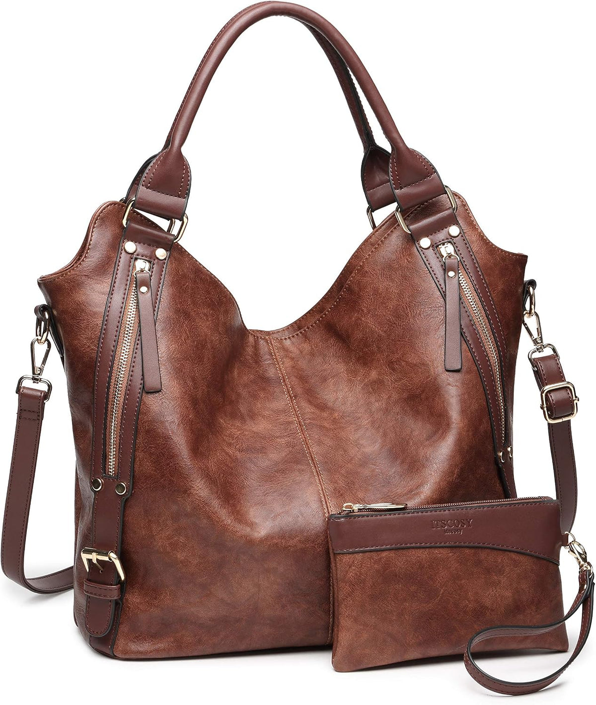 Bolso tote para mujer, carteras de cuero PU, bolsos de hombro hobo...