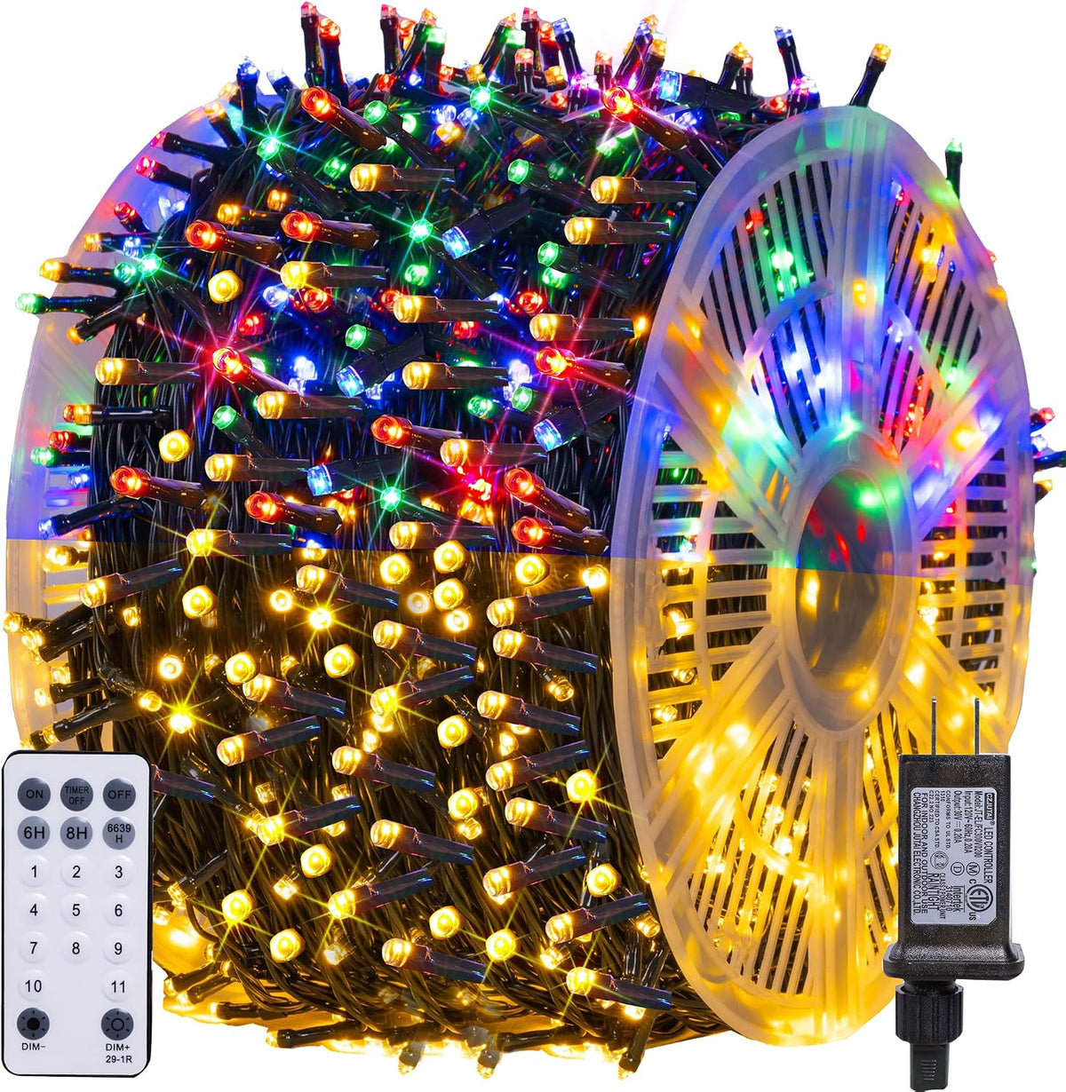Dazzle Bright Luces de Navidad que cambian de color, 328 pies, 1000...