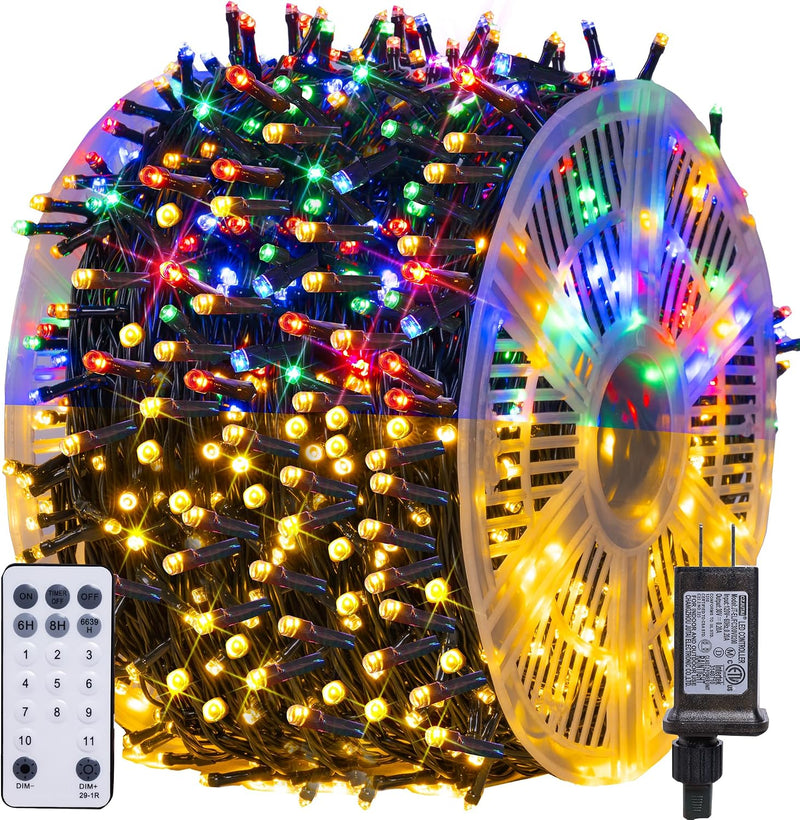 Dazzle Bright Luces de Navidad que cambian de color, 328 pies, 1000...