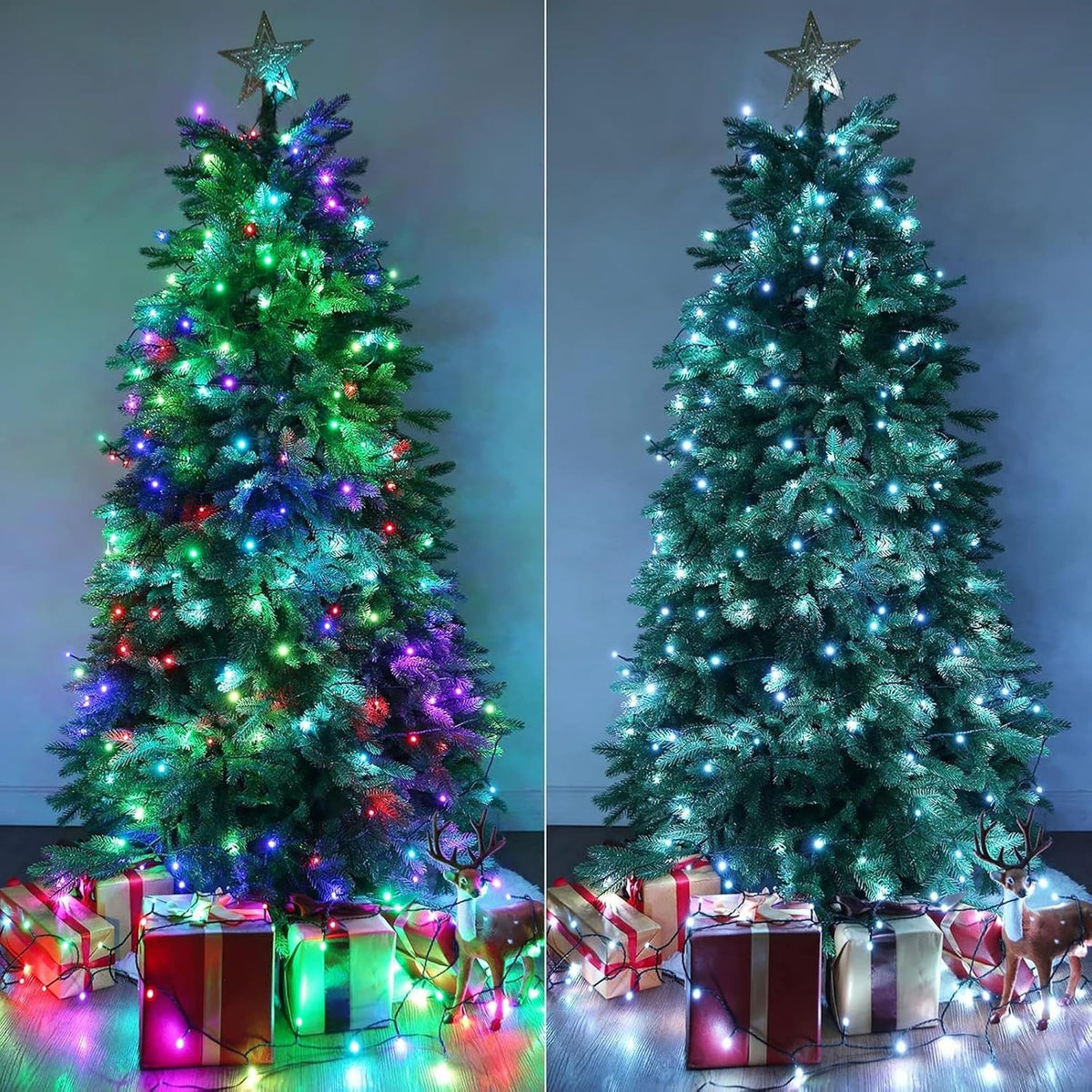 iBaycon Cadena de luces LED RGB de 66 pies que cambian de color al...