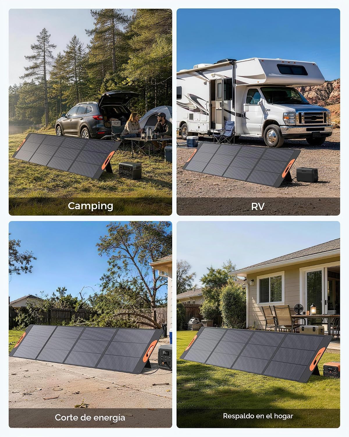 ZOUPW Panel solar portátil tipo N de 220 W de 16 BB para central el...