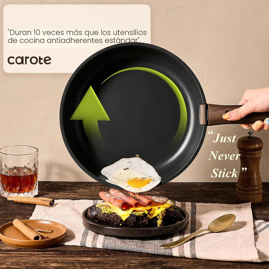 CAROTE - Juego de 33 ollas y sartenes antiadherentes, mango desmont...
