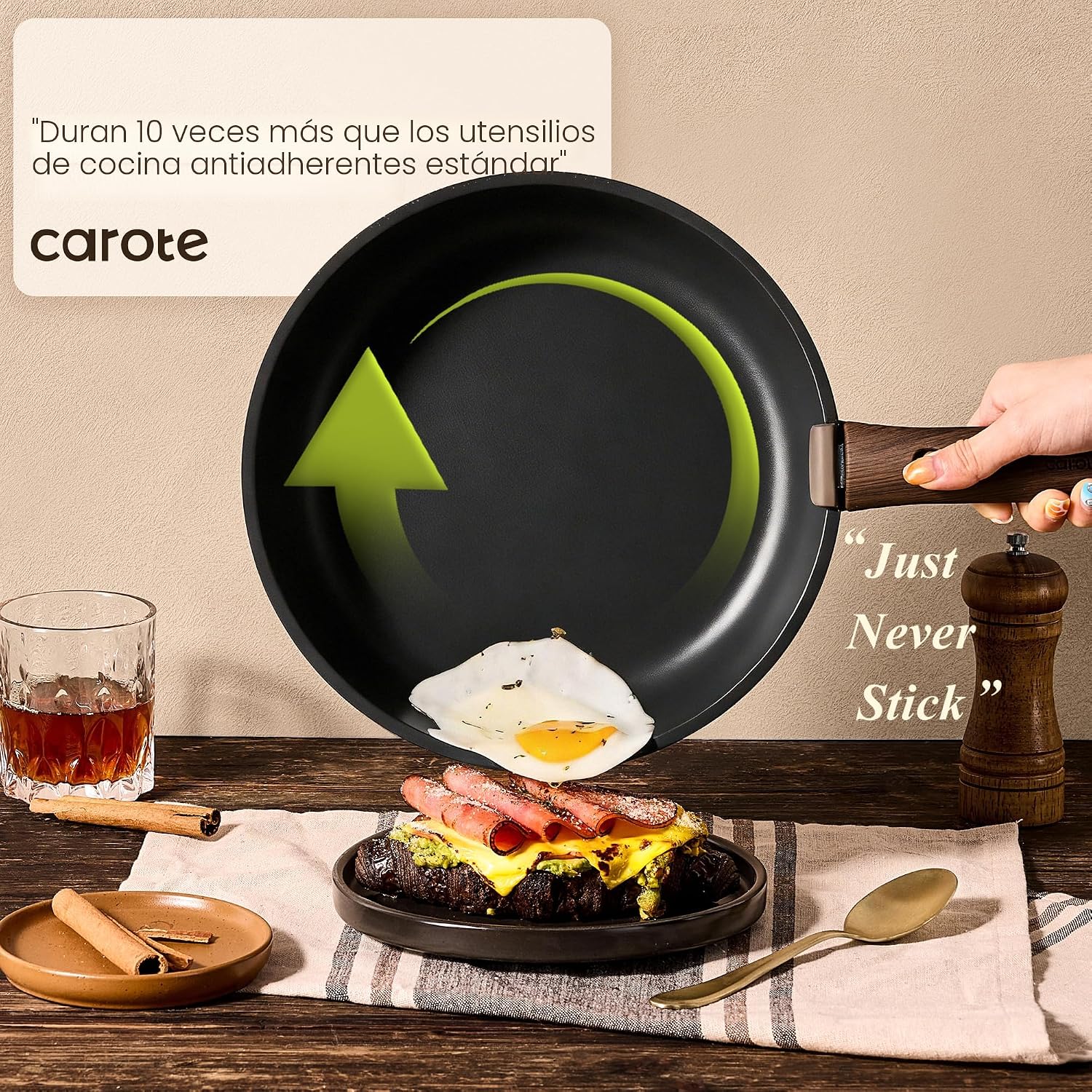 CAROTE - Juego de 33 ollas y sartenes antiadherentes, mango desmont...