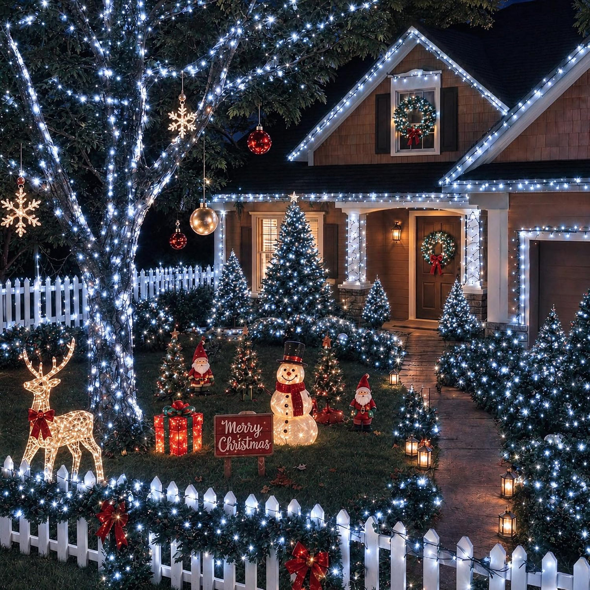 TW SHINE Luces navideñas, 200 LED de 66 pies, luces navideñas para...