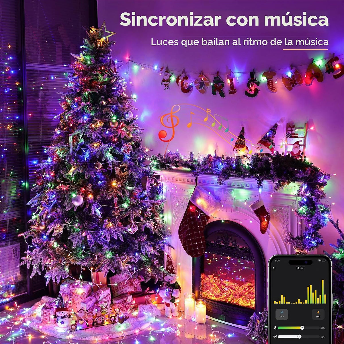 BrizLabs Luces de Cadena Inteligentes de Navidad, 115 pies, 300 LED...