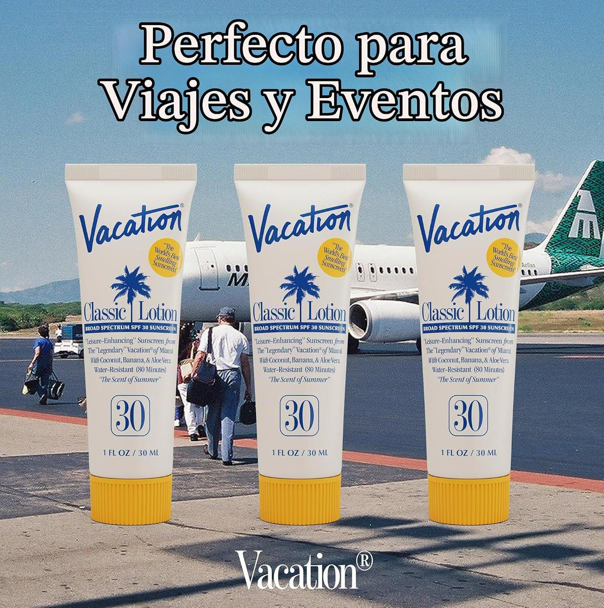 Vacation Mini Classic SPF 30 Loción de protección solar, 1 onza líq...