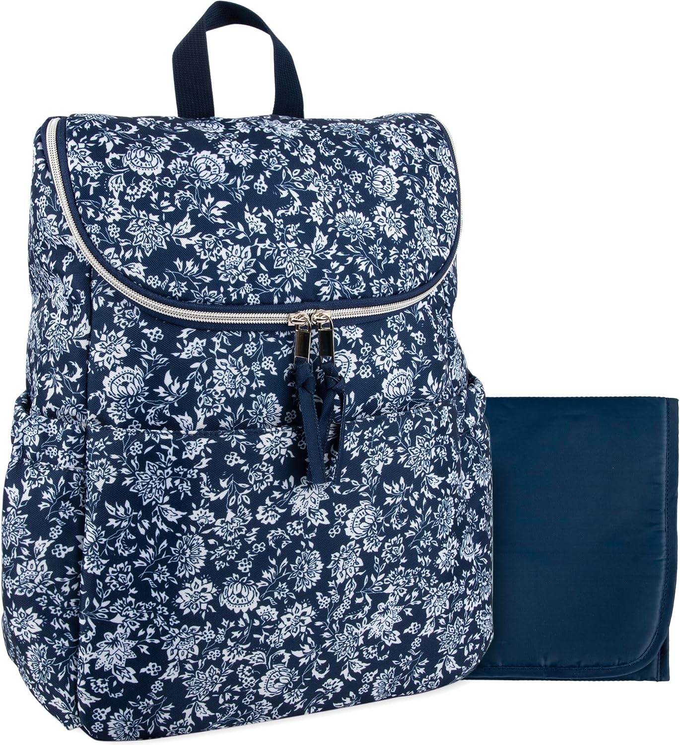 Mochila de pañales floral multifunción y bolsa de pañales de viaje...