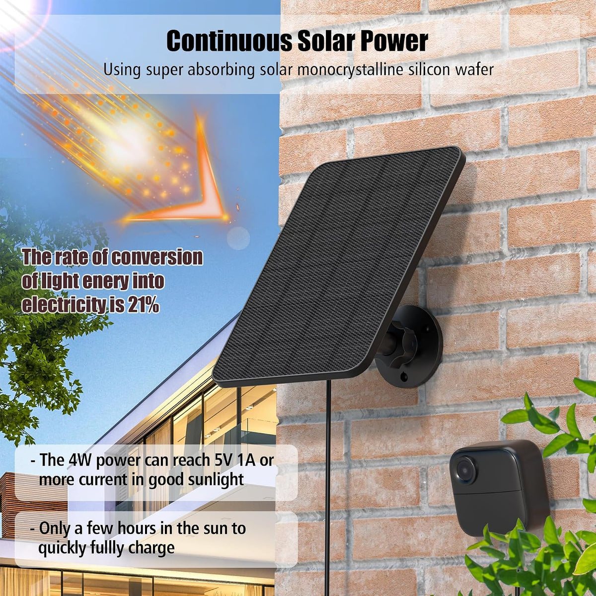 Rhorawill Paquete de 4 paneles solares para Blink Outdoor 2K+\/4(4....