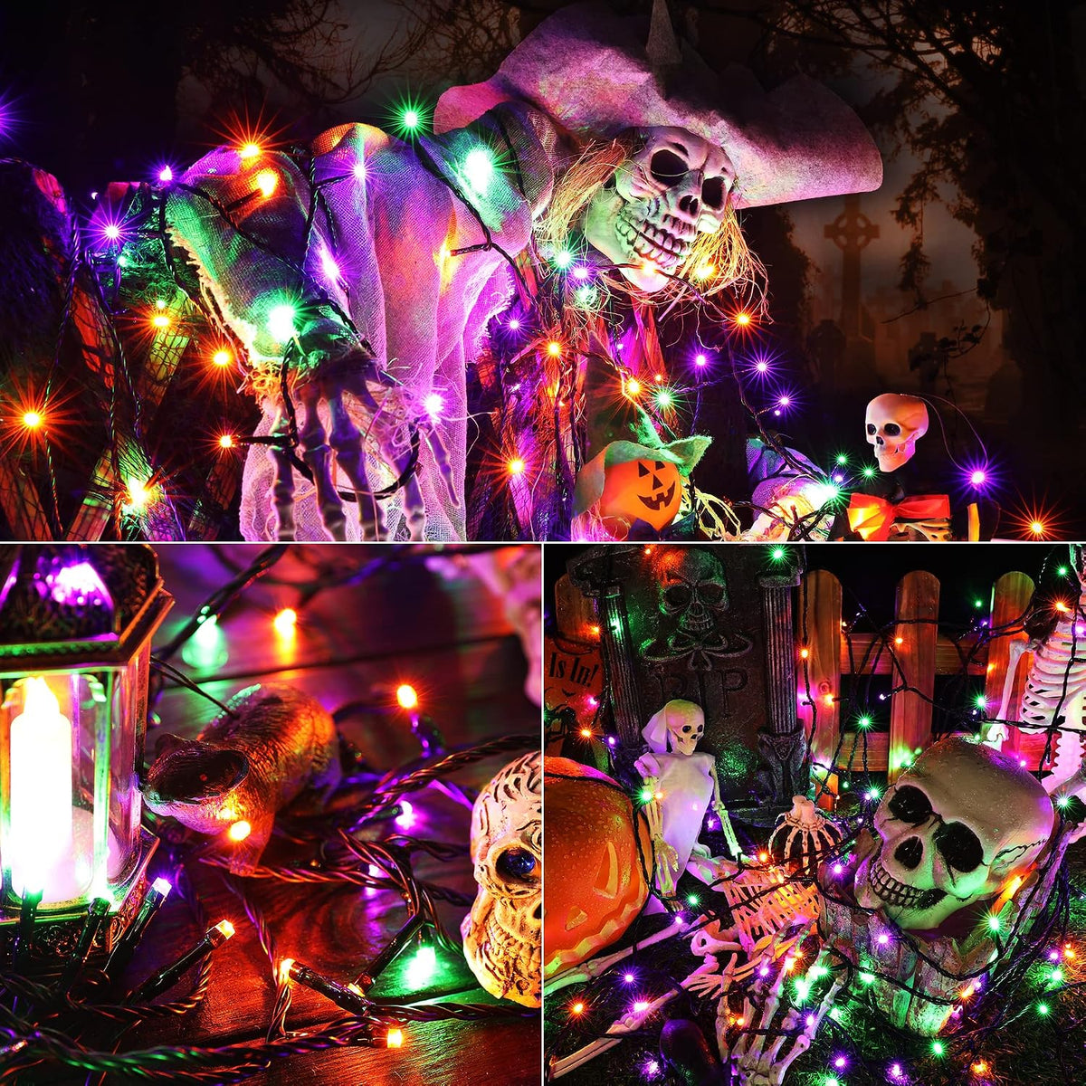 Brizled Mini Luces de Halloween, 78.74 pies 240 Luces de Cadena LED...