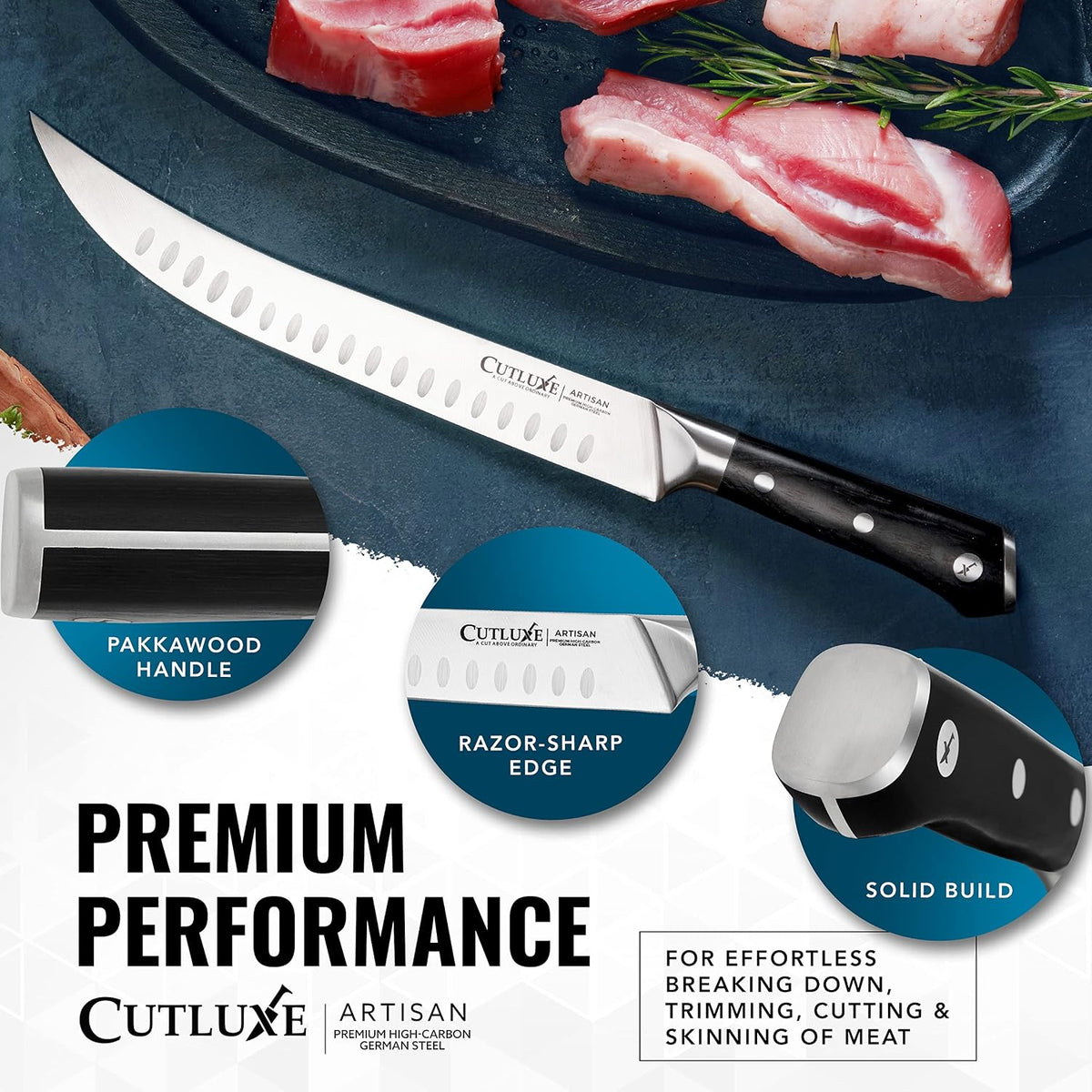 Cutluxe Cuchillo de Carnicero \u2013 Cuchillo Cimeter de Despiece d...