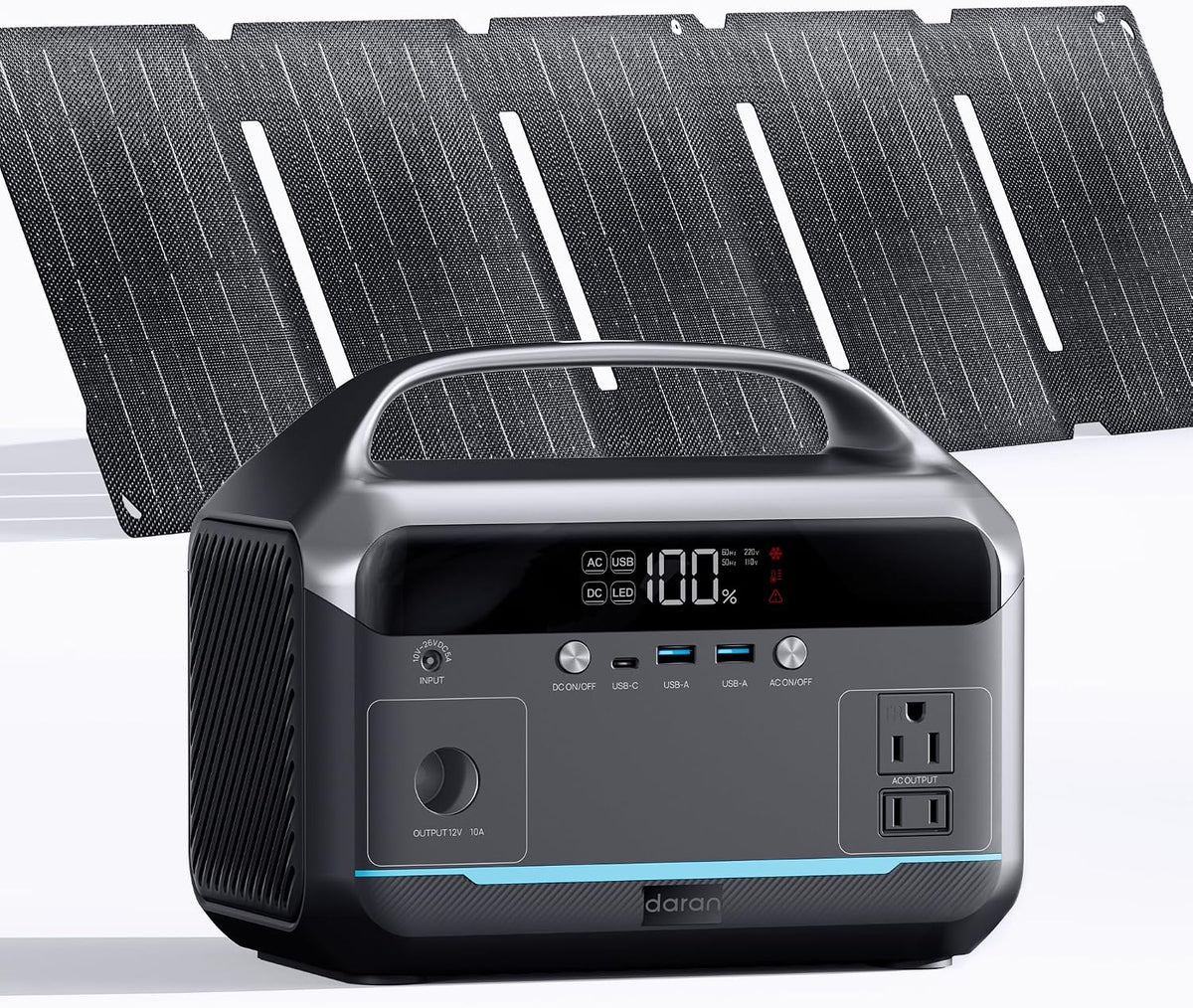 Estación de energía portátil de 350 W con panel solar plegable de 4...