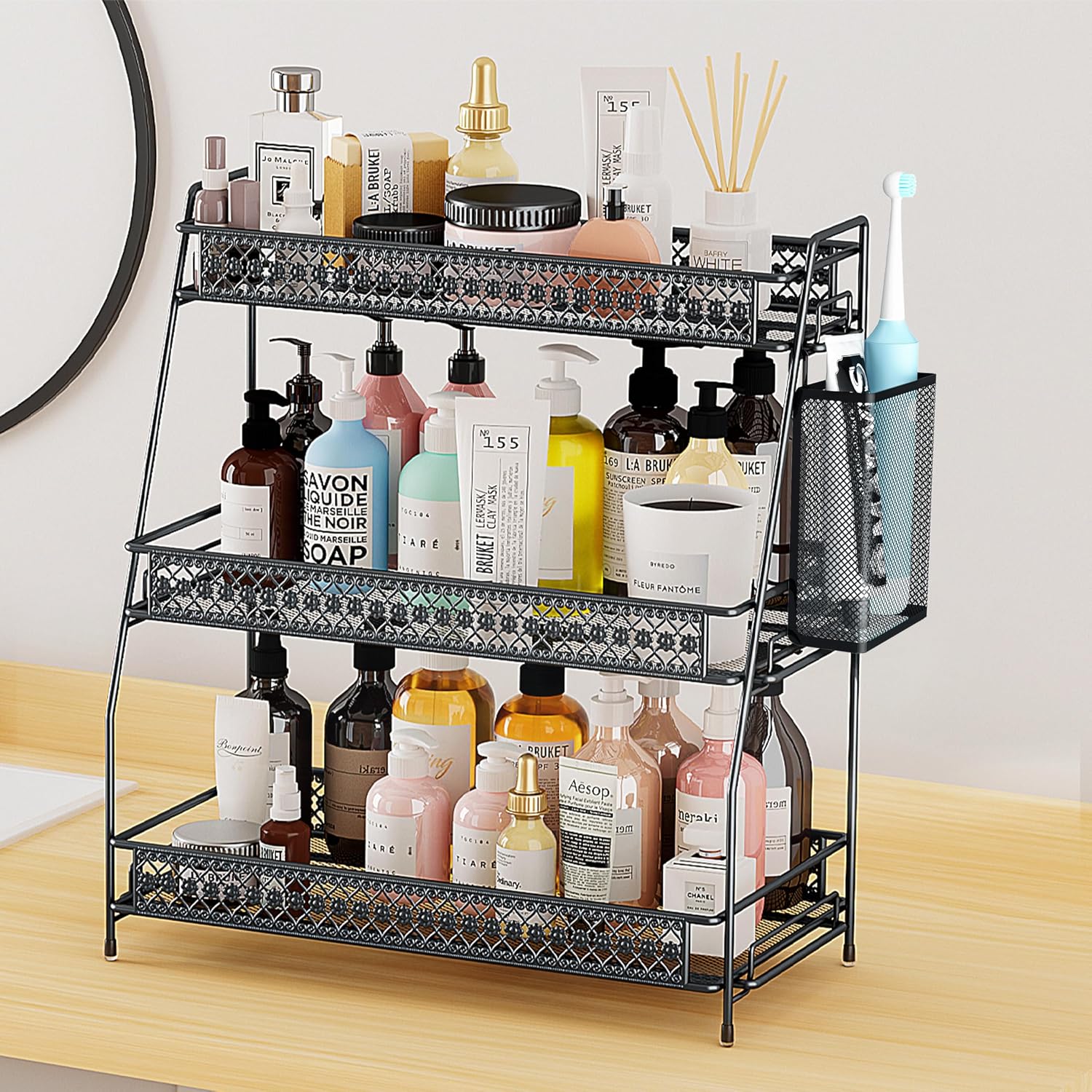 SILUB - Organizador vintage de 3 niveles para encimera de cocina, b...