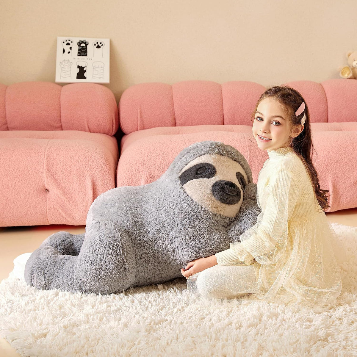 Tumyay Peluche de perezoso gigante de peluche suave, juguetes grand...