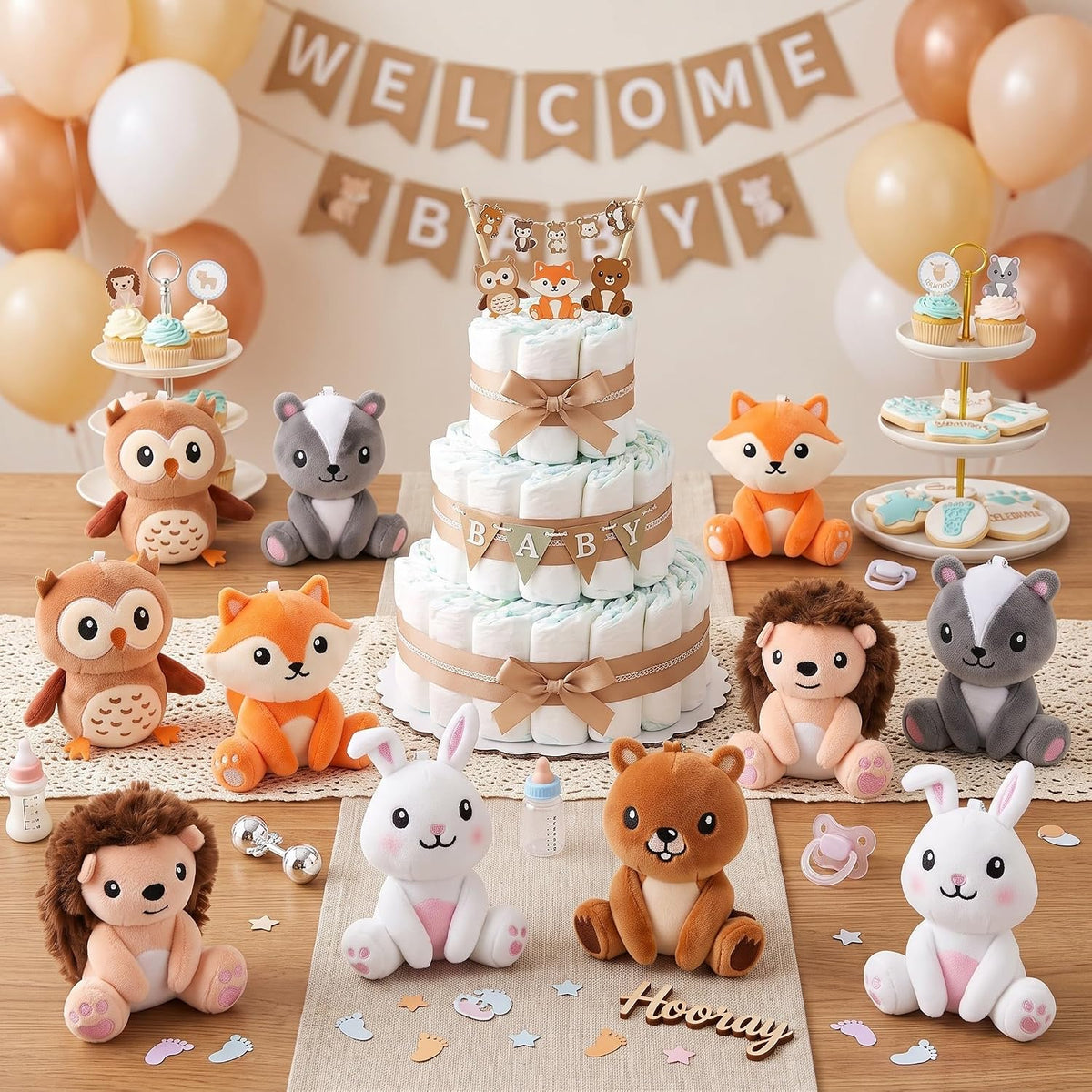 Aoriher 6 piezas de mini animales del bosque, regalo de 4 pulgadas,...