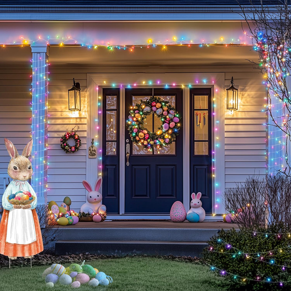 JMEXSUSS 200 luces LED de Pascua al aire libre e interior para deco...