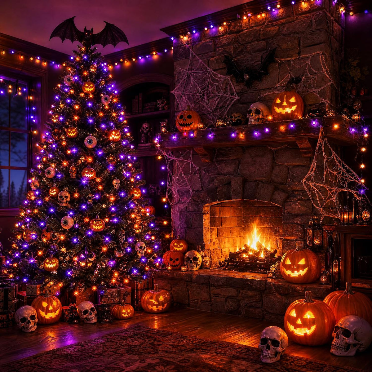 Dazzle Bright - Guirnalda de luces para Halloween, 300 LED, 100 pie...