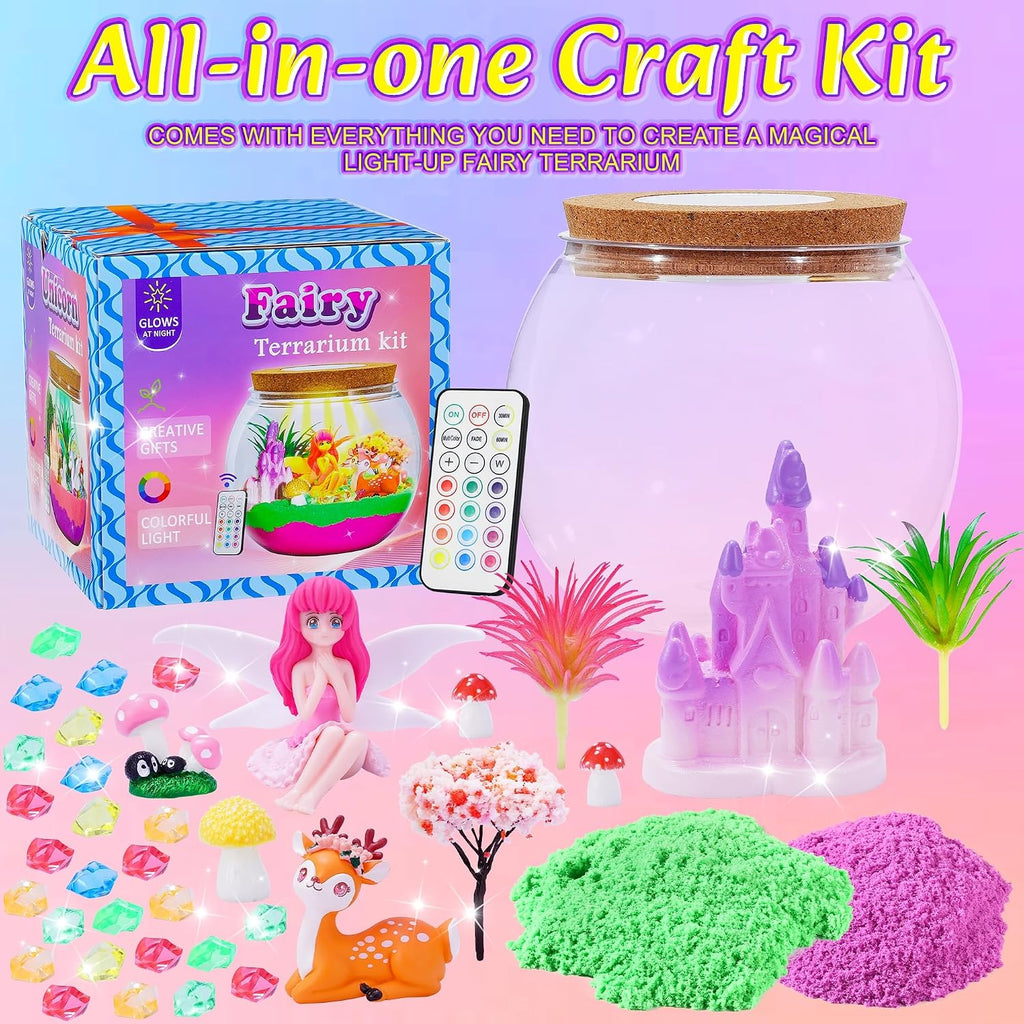 Hannstar Kit de terrario de hadas para niñas – Kit de jardín de had...