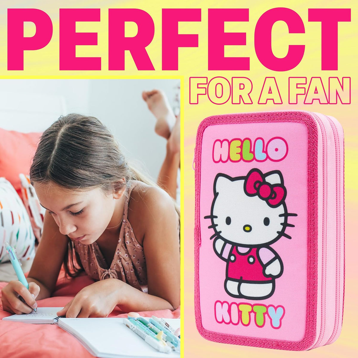 Hello Kitty Sanrio - Estuche para lápices de colores para niños, ma...