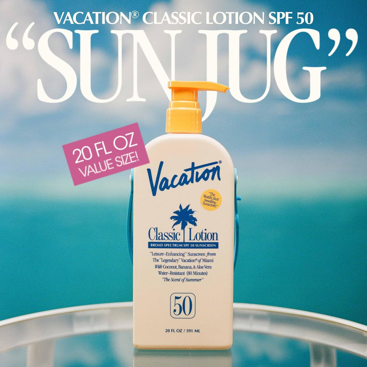 Loción protectora solar Vacation Classic SPF 50, 20 onzas líquidas...