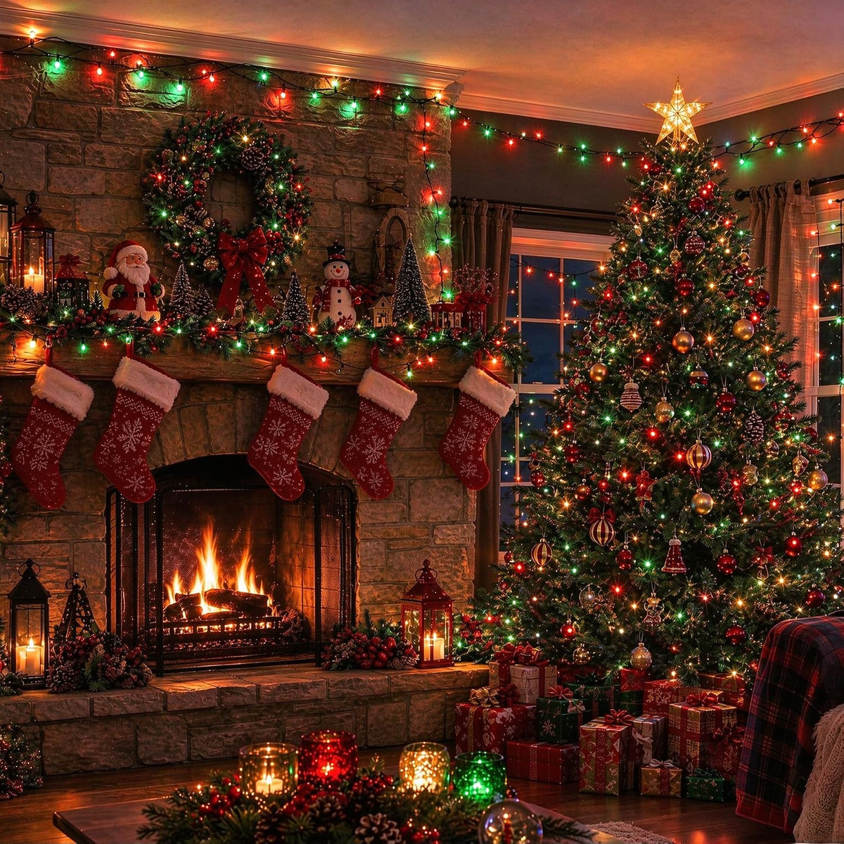 TW SHINE Luces de Navidad, 200 LED de 66 pies de luces de Navidad a...