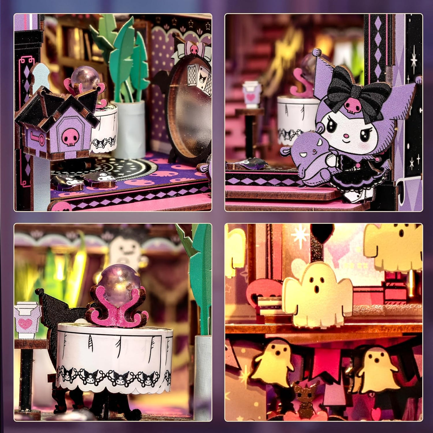 Hands Craft Kuromi Spooky House - Kit de rincón de libros para bric...