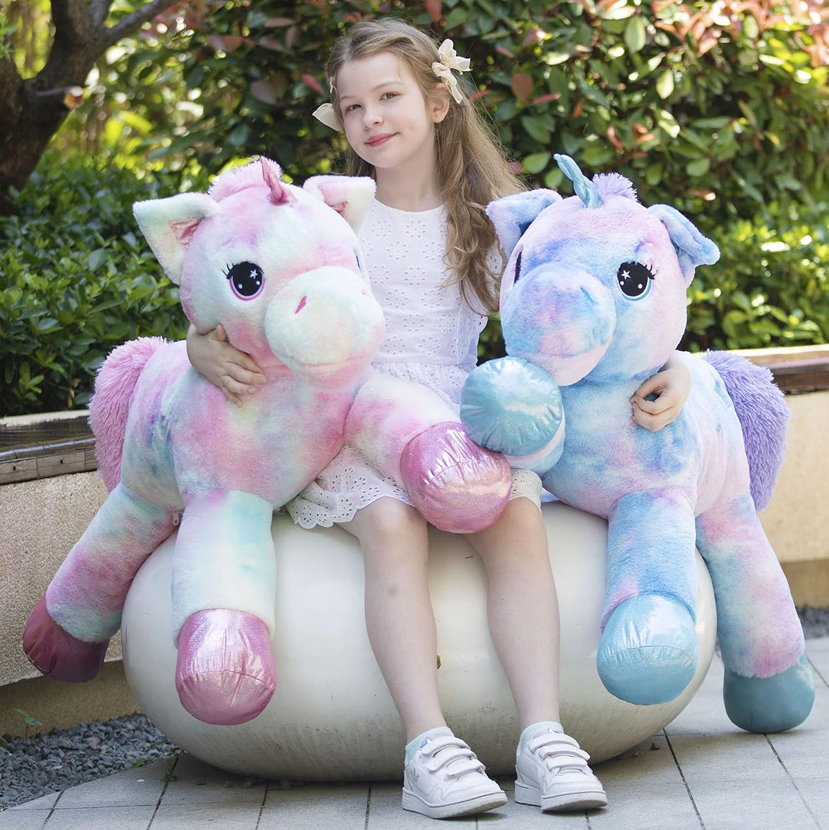 Tezituor Peluche de unicornio gigante de 43 pulgadas, juguetes de u...