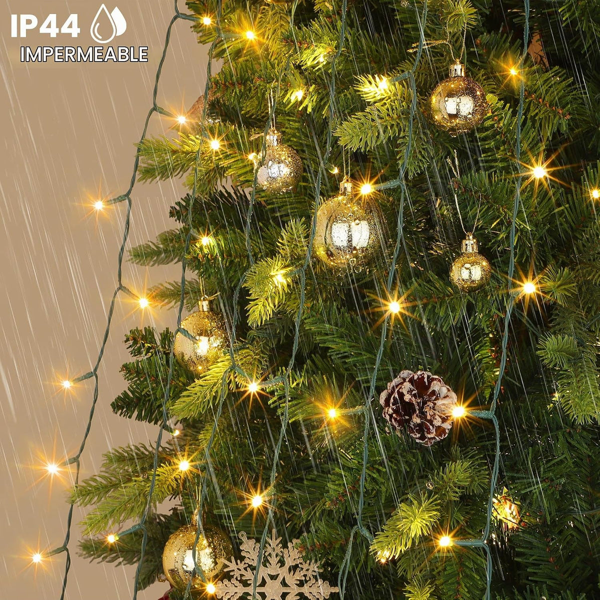 Mlambert Luces de árbol de Navidad, 7.5 pies, 16 líneas, tira de lu...