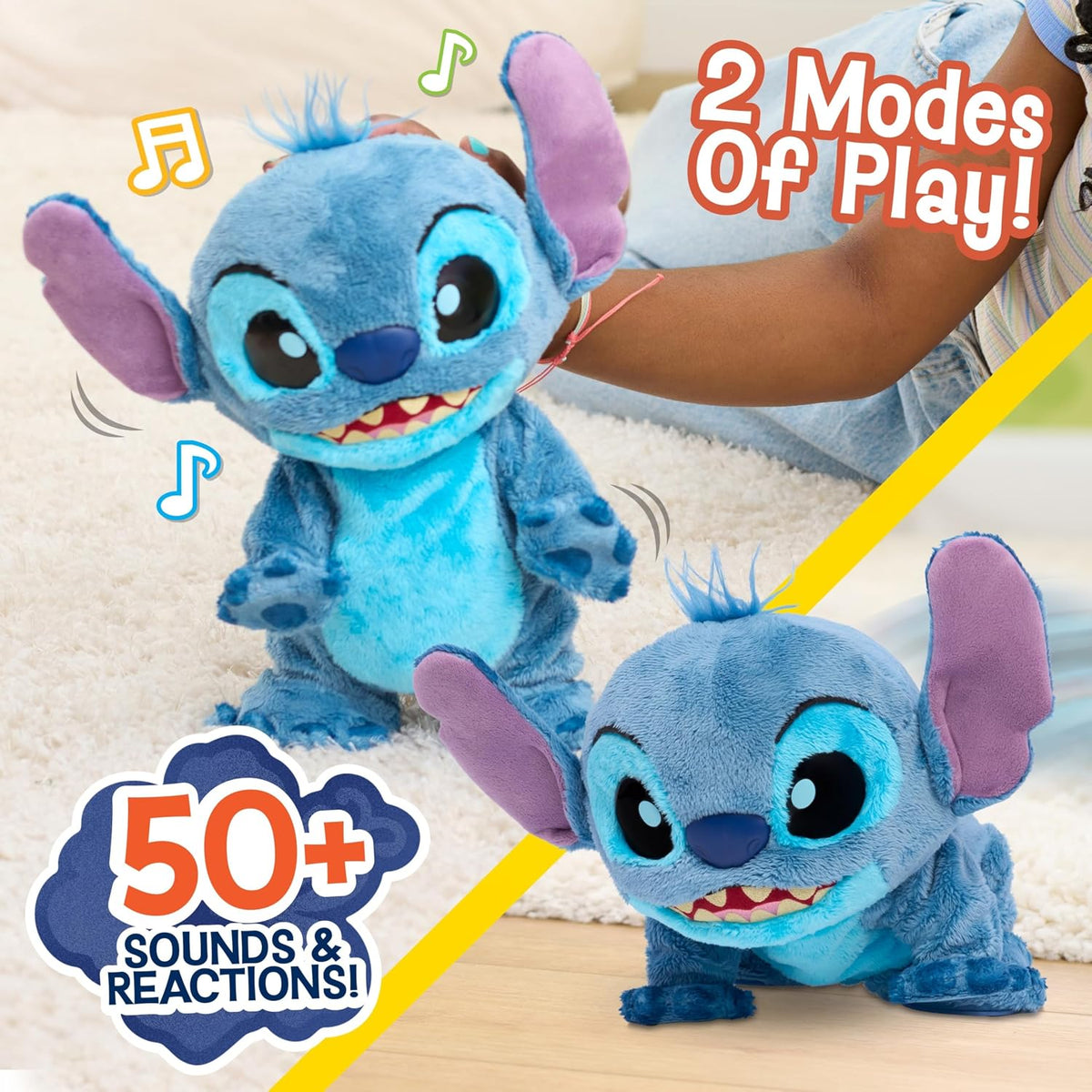 Peluche interactivo Disney Stitch Doble Problema | Más de 50 sonido...