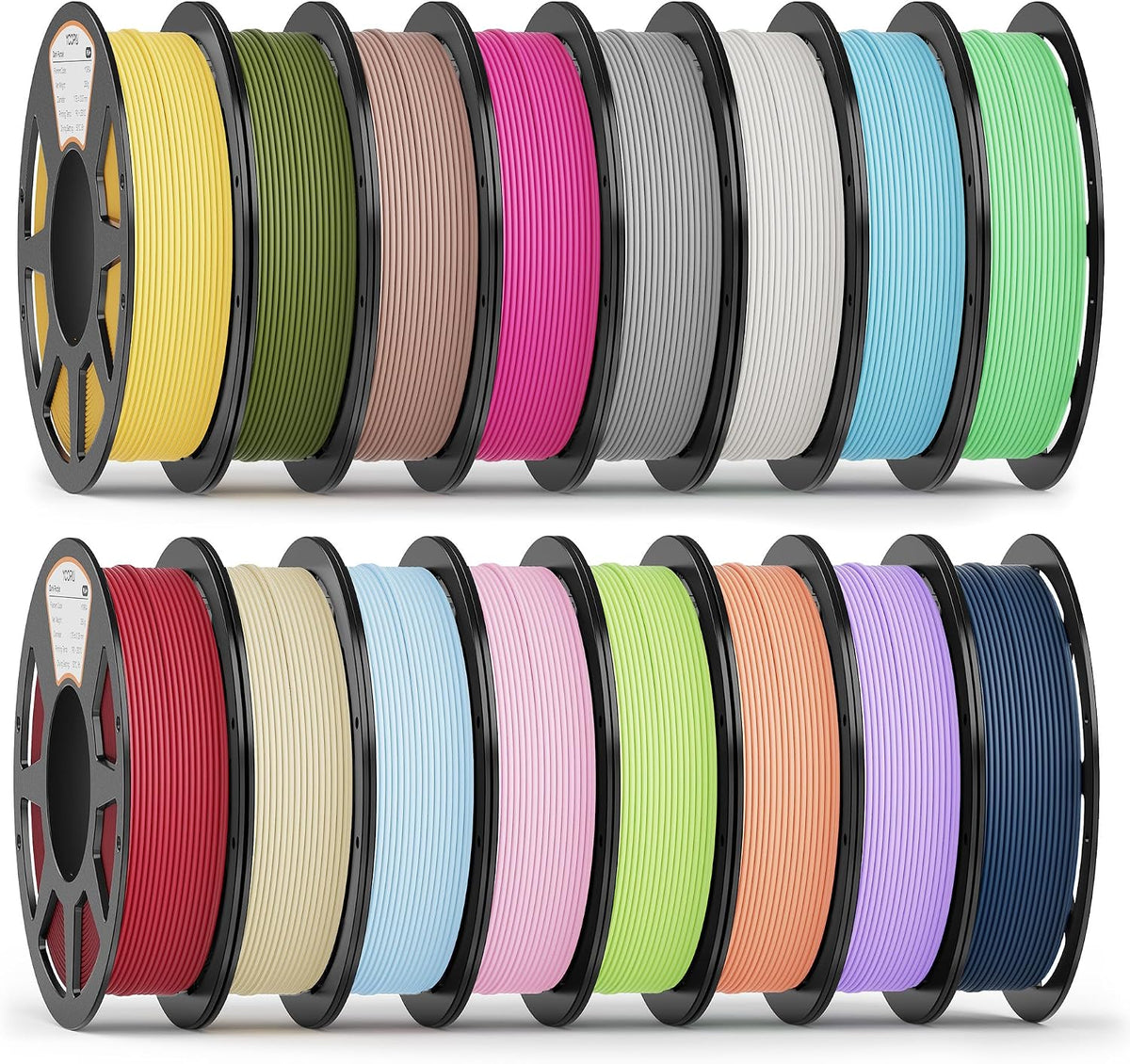 YOOPAI Filamento mate PLA+ de 0.069 pulgadas, paquete de colores in...