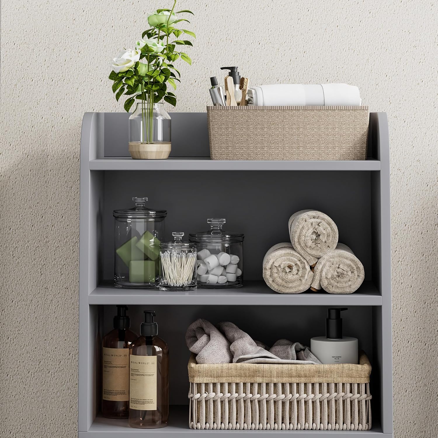 Homhedy Armario de almacenamiento de baño pequeño, almacenamiento i...
