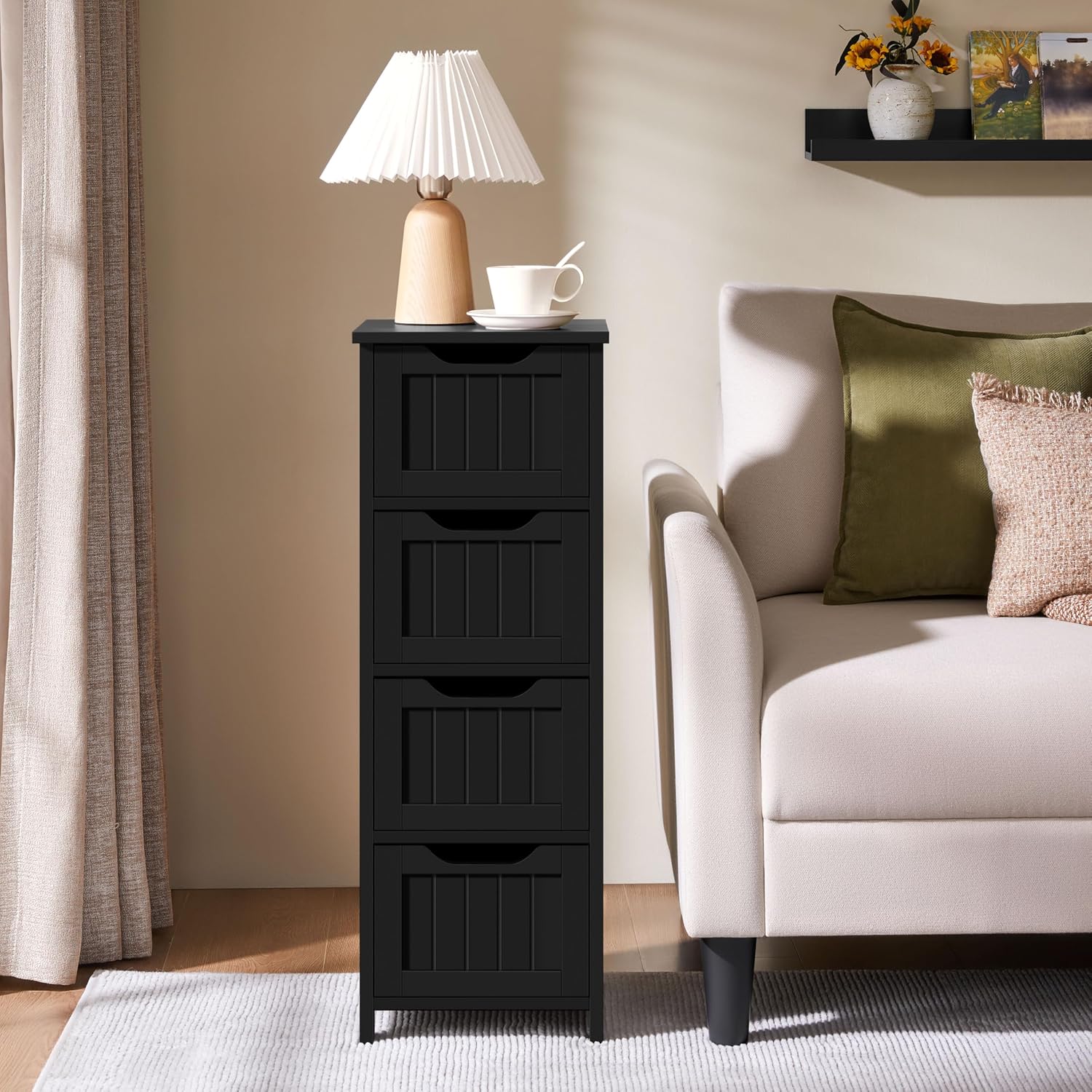 Yaheetech Gabinete de almacenamiento para baño, 12 pulgadas de anch...
