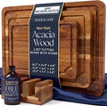 Deer &amp; Oak Juego de tablas de cortar de acacia de 3 piezas no t...