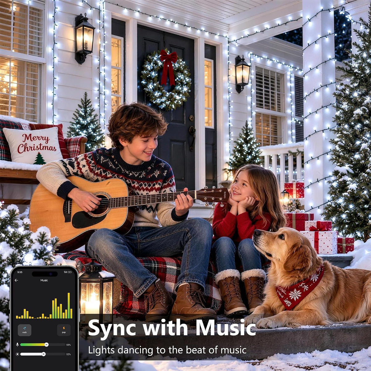Brizled Guirnalda de luces inteligentes de Navidad, 200 luces LED q...