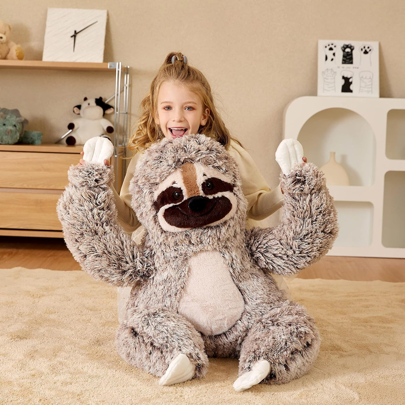 EARTHSOUND - Juguete de peluche gigante de perezoso, peluche grande...