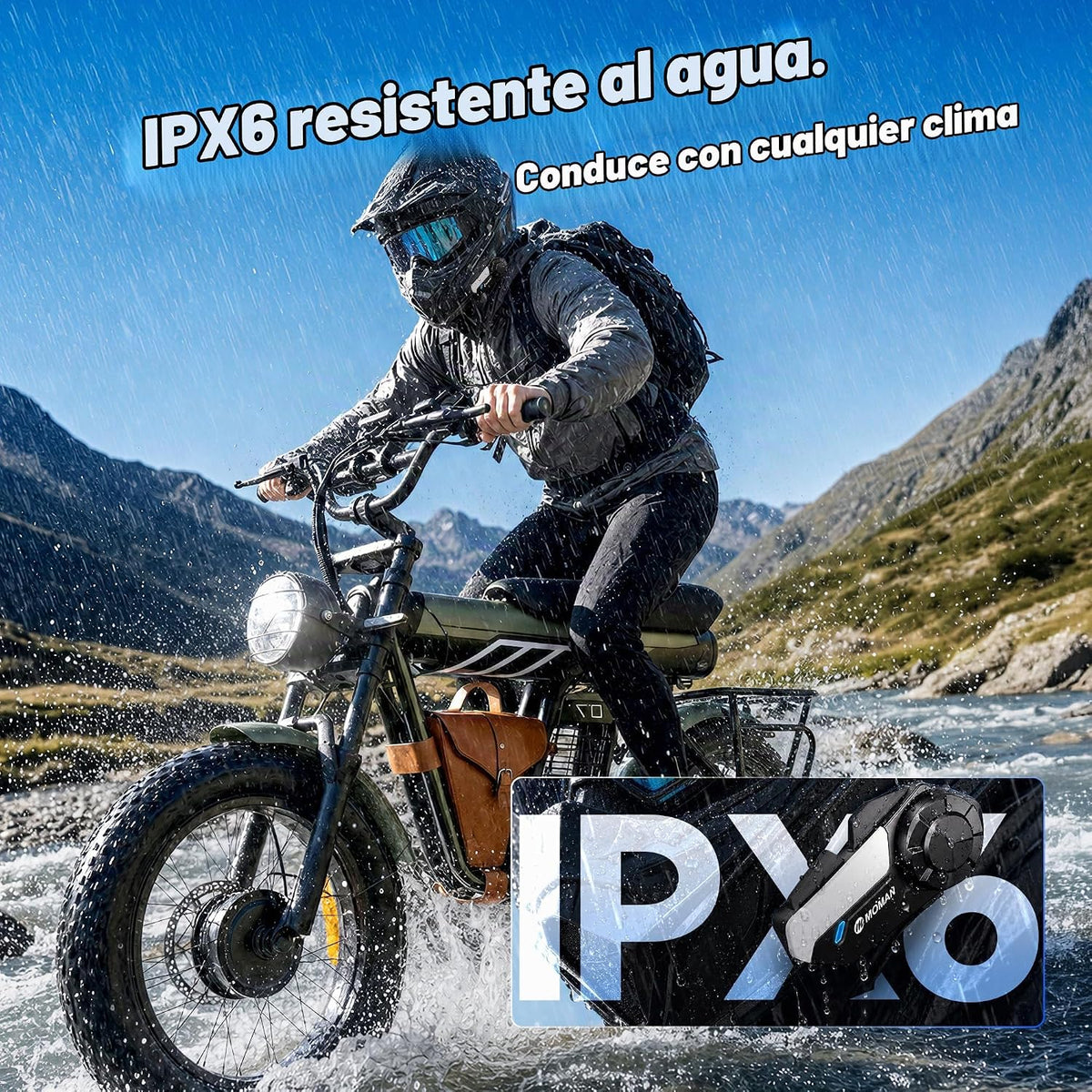 Moman Intercomunicador para Motocicleta, H2S【H2PRO Upgrade】 Altavoz...