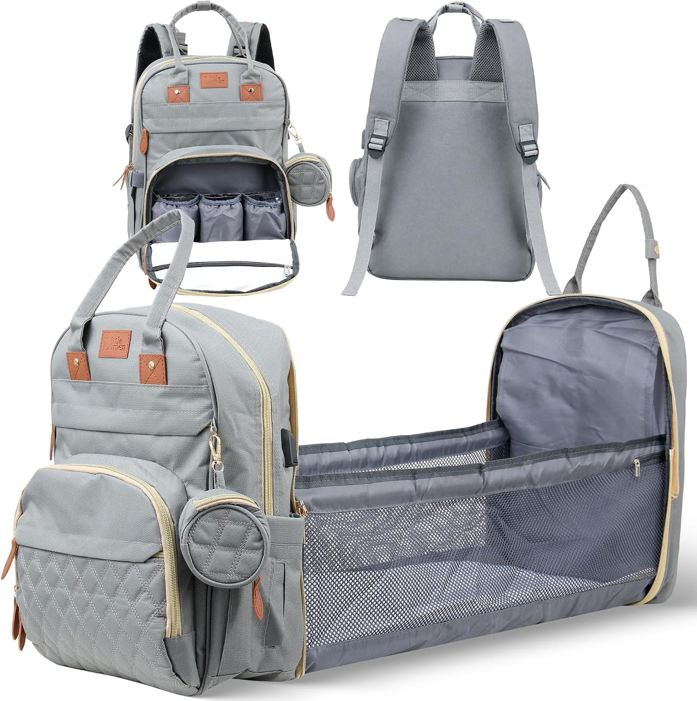Little Lumen Mochila para pañales con cambiador \u2013 Bolsa de pañ...