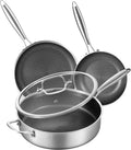 LOLYKITCH 6 QT Sartén para saltear de acero inoxidable de tres capa...