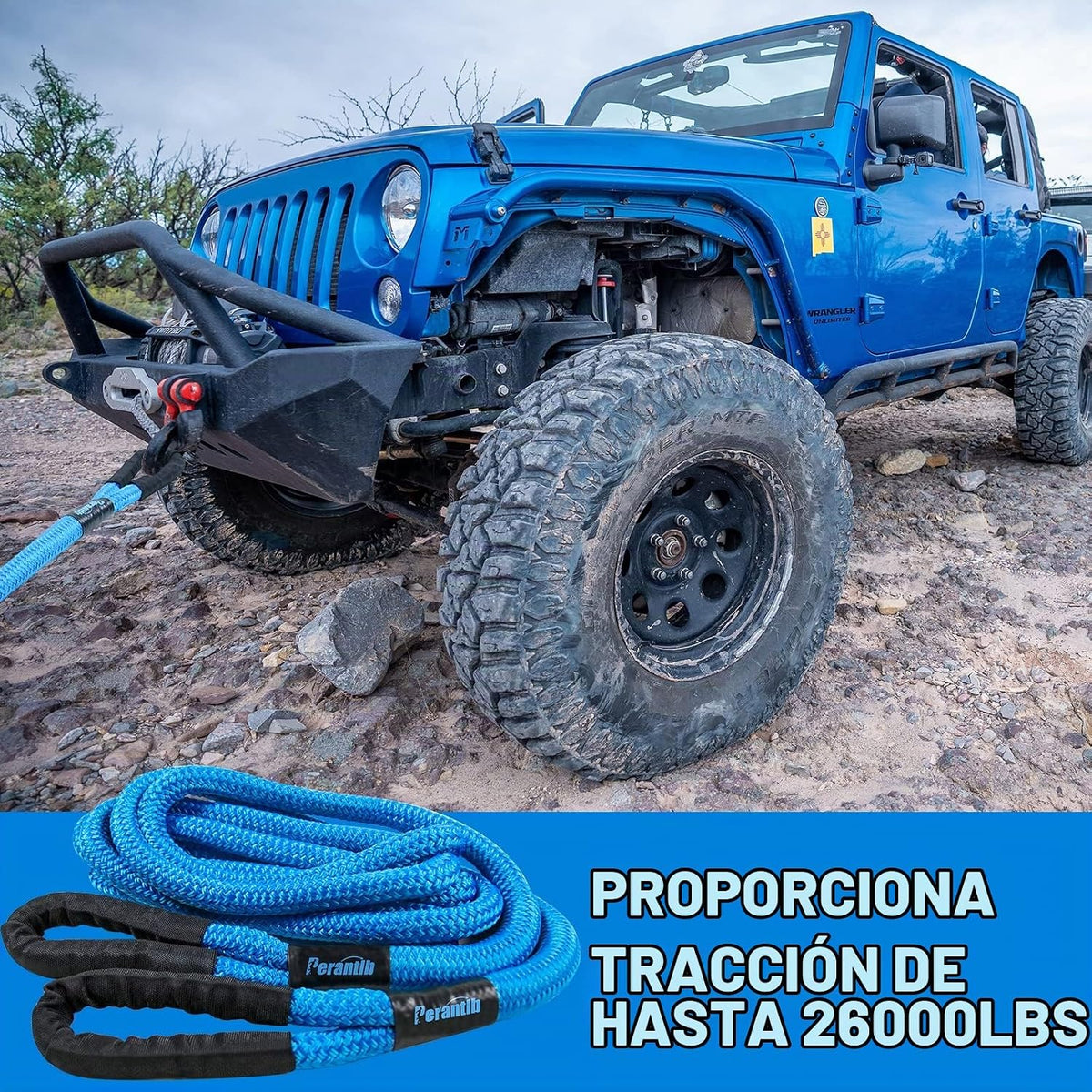 Cuerda de Recuperación Cinética 7\/8 x 30 pies - 26000lbs, Cuerda d...