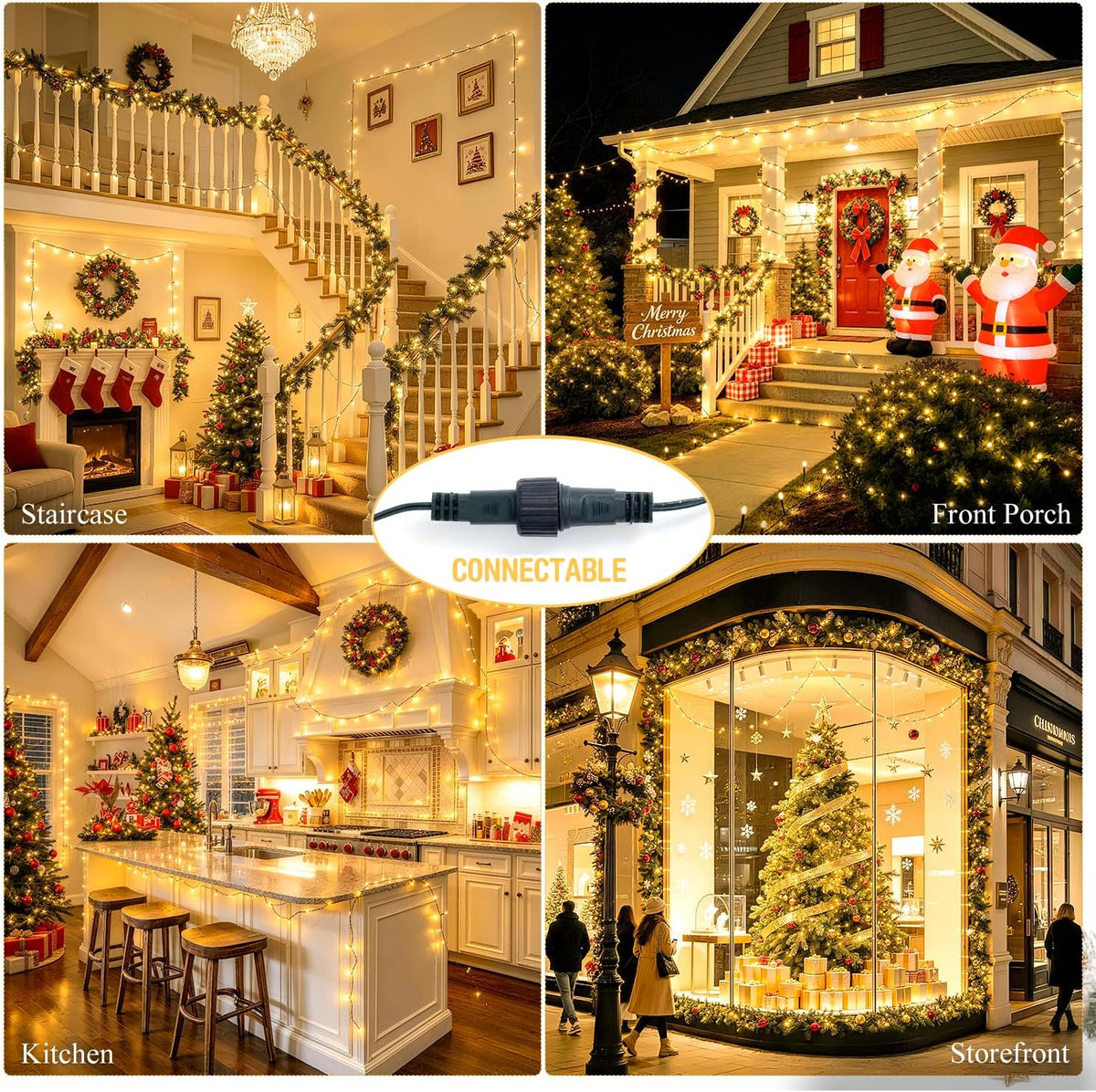 JMEXSUSS 250 luces LED de Navidad para exteriores, cadena de luces...