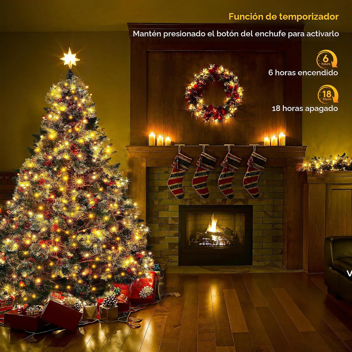 BlcTec - Luces de Navidad, 300 luces LED para árbol de Navidad de 1...