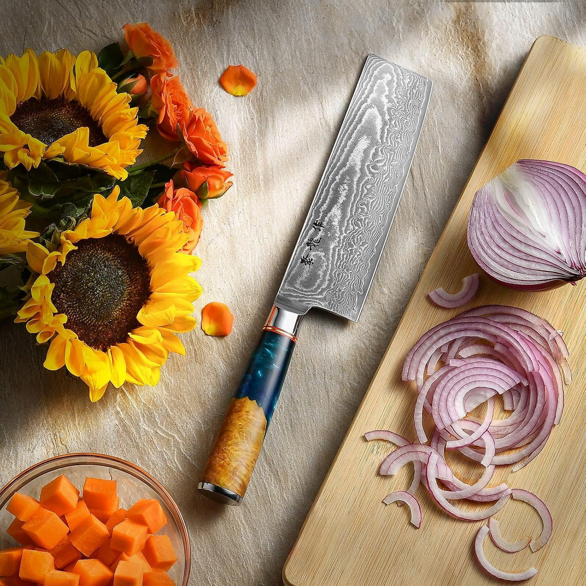 Atumuryou Cuchillo de chef japonés Nakiri | Cuchillo de Chef para V...