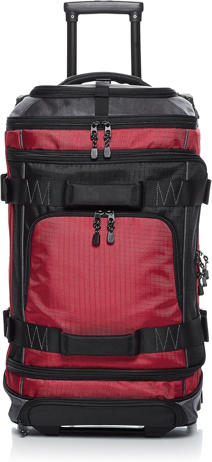 Amazon Basics Bolsa de lona con ruedas Ripstop, Rojo -, Bolsa de lona