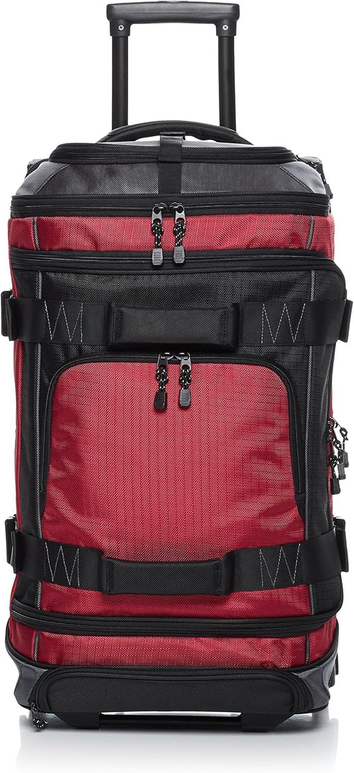 Amazon Basics Bolsa de lona con ruedas Ripstop, Rojo -, Bolsa de lona
